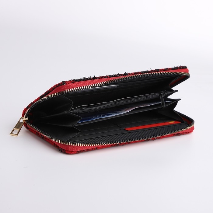Кошелёк женский на молнии, цвет красный