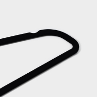 Плечики - вешалки для одежды Доляна, 44,5&times;22 см, 5 шт, флокированное покрытие, цвет чёрный