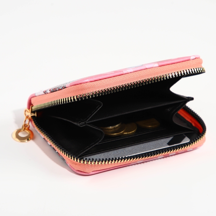 Кошелёк на молнии "Выбражулька", цвет розовый