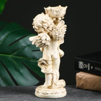 Подсвечник "Ангелочек" в правой руке, слоновая кость 14х8х22см