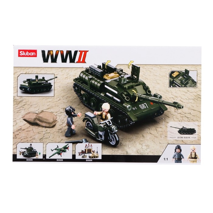 Конструктор Армия ВОВ &laquo;Танк ПТ-САУ 100&raquo;, 338 деталей