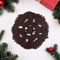 Набор "Коньки", подставка под горячее и 2 подстаканника, D-20,5 см