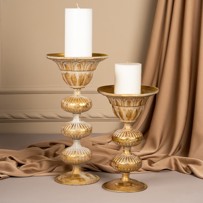 Подсвечник металл &laquo;Ярусы&raquo; для одной свечи 16 х 16 х 25 см