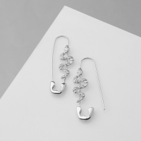 Новый год! Символ года 2025! Серьги металл &laquo;Булавки&raquo; змея, цвет серебро