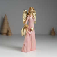Сувенир полистоун "Ангел с ангелочком в розовых платьях" 6,5х4х15,5 см