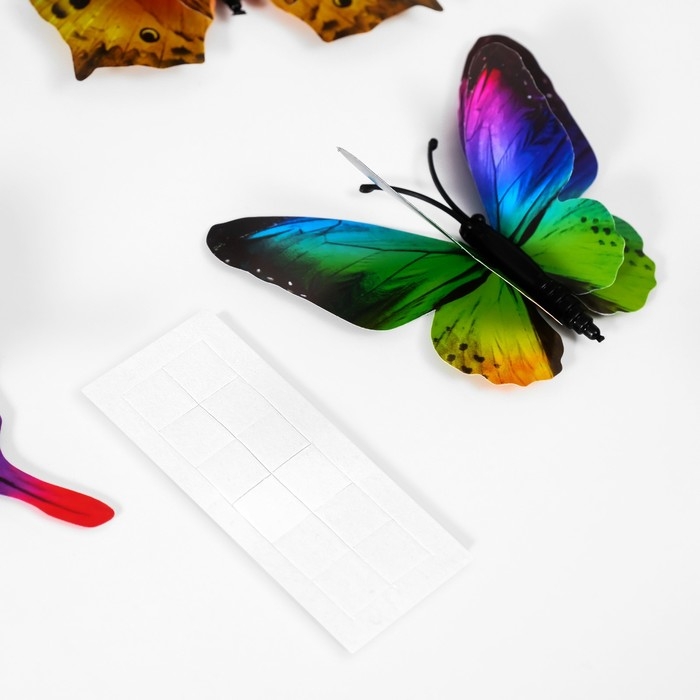 Магнит пластик "Летние бабочки" набор 12 шт МИКС h=4,4,5,5,6,8,9,5,13,5,14,5 см