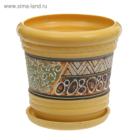 Горшок цветочный "Каролина 2" Мозайка желтый 7л