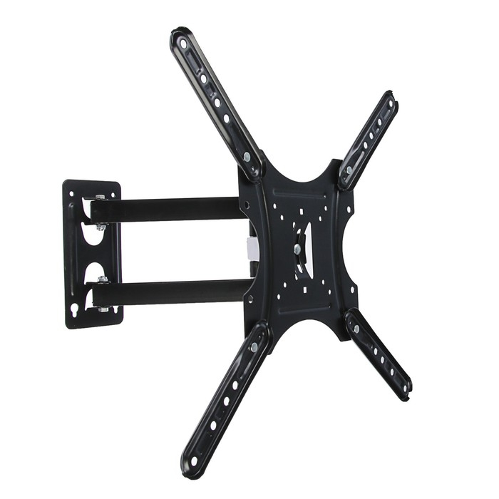 Кронштейн Luazon KrON-58, для ТВ, наклонно-поворотный, 14-55", 40-380 мм от стены, чёрный