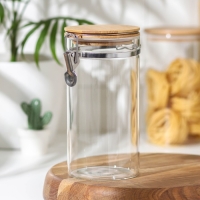 Банка стеклянная для сыпучих продуктов с бугельным замком Magistro &laquo;Эко&raquo;, 1,2 л, 10&times;20 см