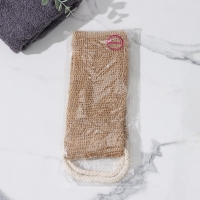 Мочалка-лента для тела массажная Доляна, 53&times;10 см, конопля, бежевая