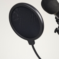 Микрофон конденсаторный Music Life золотой: кабель, ветрозащита, стойка