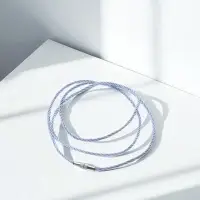 Шнурок гайтан 60 см d=2 мм, цвет серебряный, винтовой замок серебро