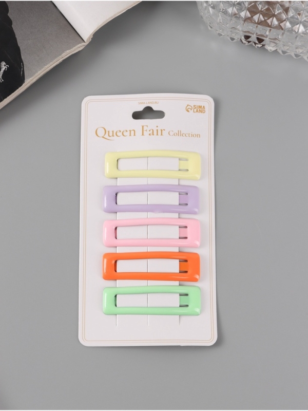 Невидимка для волос "Милен" (набор 5 шт) нежность, 5 см, микс