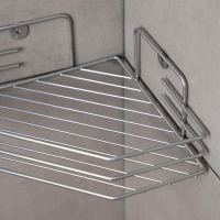 Полка для ванной угловая, 20,5&times;20,5&times;6,5 см, цвет хром