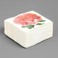 Салфетки бумажные Гармония цвета многоцветие "Пион розовый", 24*24 см 50 листов