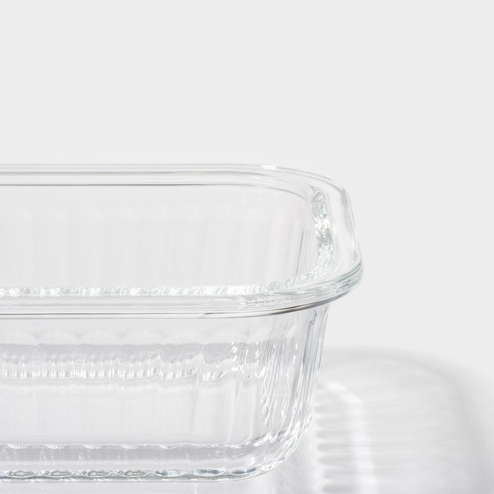 Контейнер для еды из жаропрочного стекла Доляна &laquo;Данте&raquo;, прямоугольный, 370 мл, 14,5&times;10,5&times;5,5 см