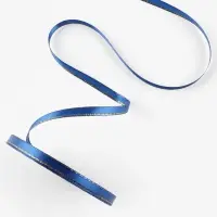 Лента атласная, с золотым люрексом, 6 мм, 23&plusmn;1 м, синяя №038