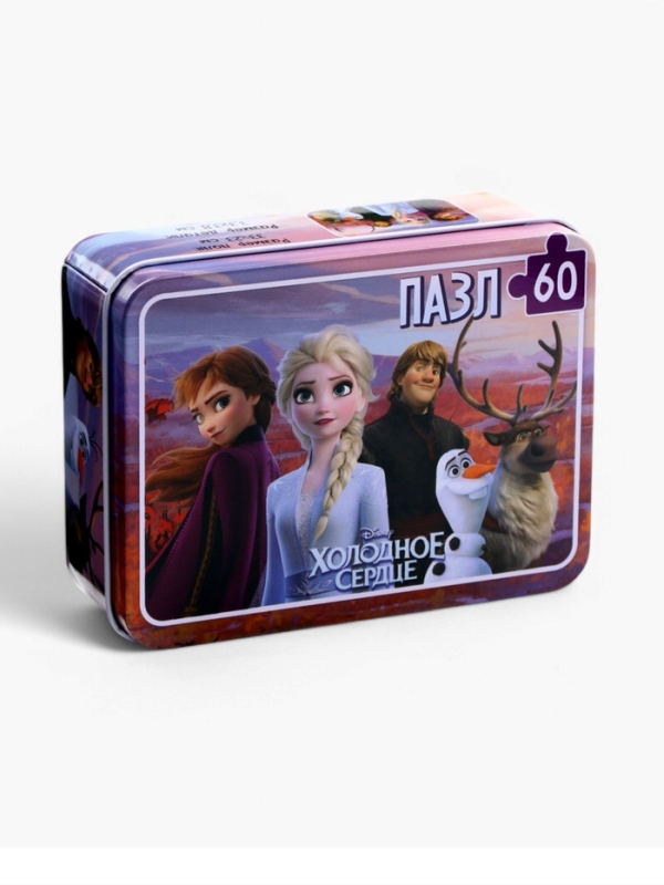 Пазл в металлической коробке "Холодное сердце", 60 деталей