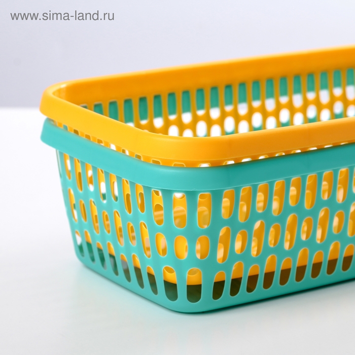Корзина для хранения, 24&times;14&times;7 см, цвет МИКС