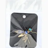 Брошь "Стрекоза" искристая, цвет сине-голубой в золоте