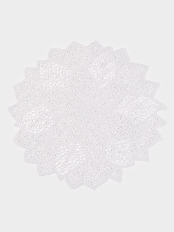 Салфетка сервировочная на стол &laquo;Цветок&raquo;, d=43 см, цвет серебряный