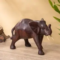 Сувенир "Слон" дерево Суар, 24х11х16 см, цв. тёмно-коричневый