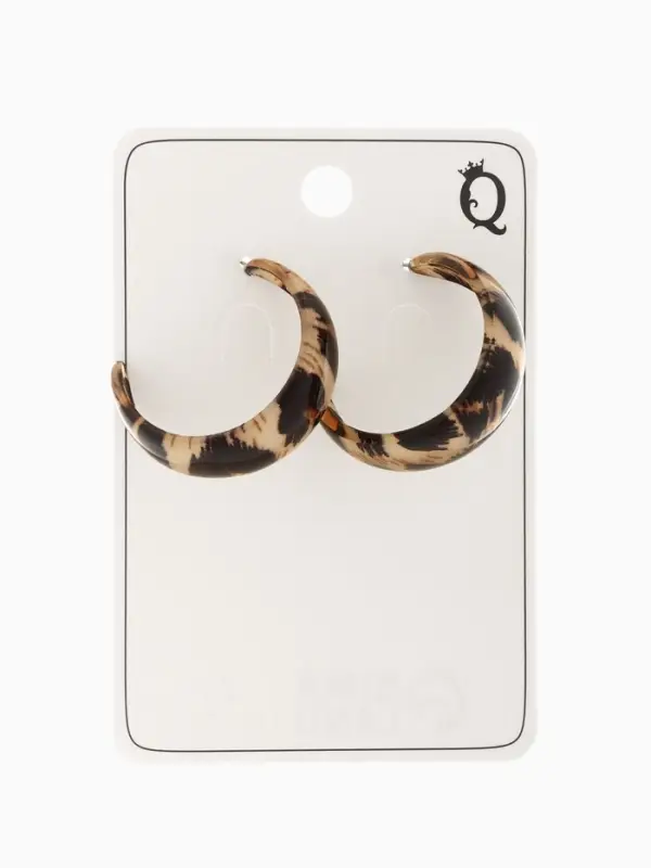 Серьги-кольца &laquo;Танзания&raquo; тёмный леопард, d=3,5 см , цветные