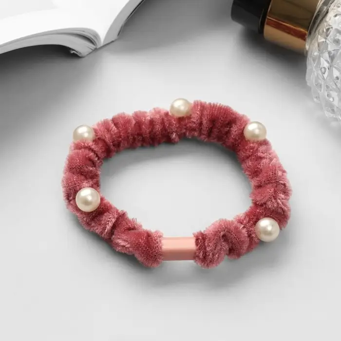 Резинка для волос "Магали" бусинки, 5,5 см, микс