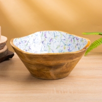 Салатник "Оттенки сирени" дерево манго 29х29х11 см