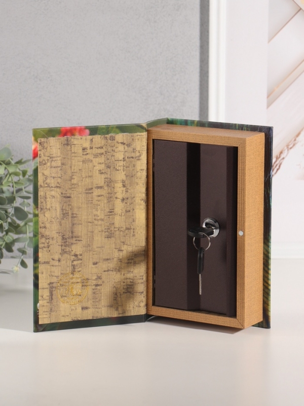 Сейф-книга дерево кожзам "Птицы. Колибри" 21х13х5 см