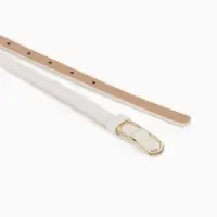 Ремень жен 02-01-01-01, Июнь2515 1,5*0,3*110 см, без винта, пряж золото, 1 прокол, белый