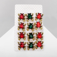 Брошь &laquo;Лягушка&raquo; стекло, цвет МИКС (неделимая фасовка 12 шт., цена за шт.)