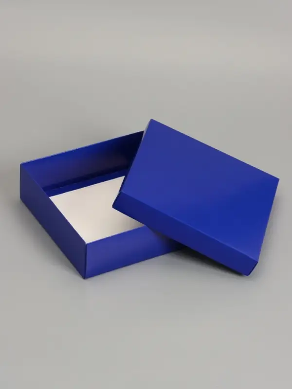 Коробка складная, крышка-дно, синяя, 20 х 20 х 6 см