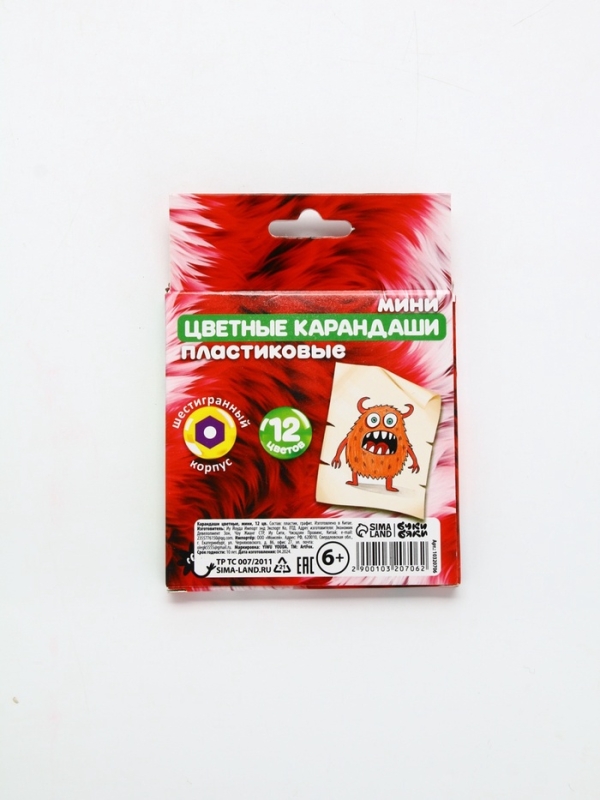 Цветные карандаши, 12цв мини, шестигранные БукиБяки