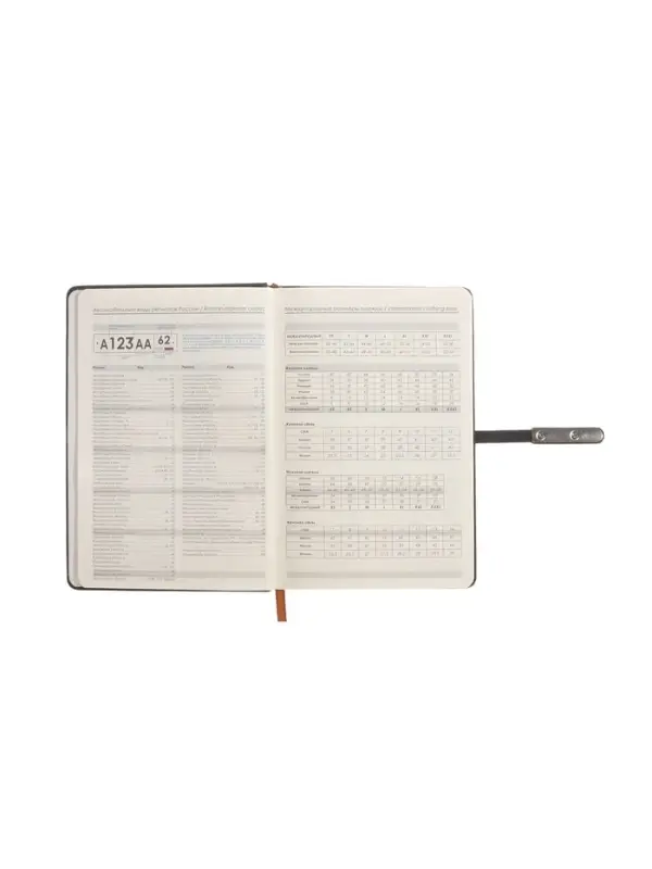 Ежедневник недатированный формат А5, с хлястиком, 112л, линия, пвх, Узор Черный