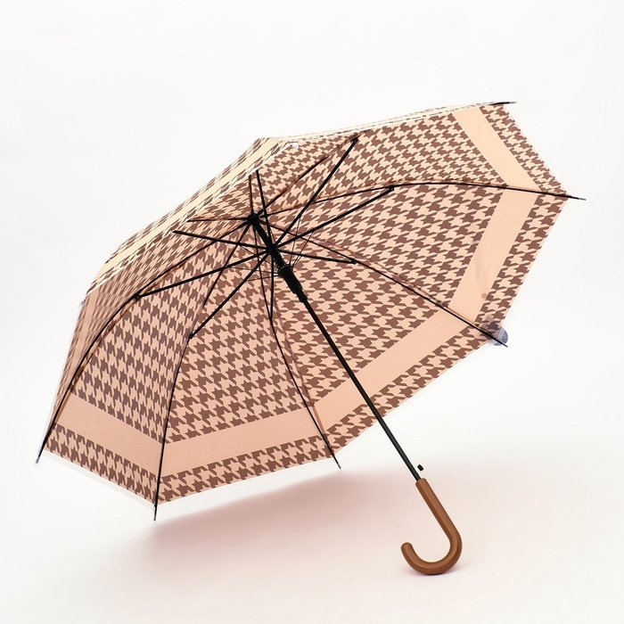 Зонт полуавтоматический &laquo;Лапка&raquo;, 8 спиц, R = 46/54 см, D = 108 см, цвет бежевый