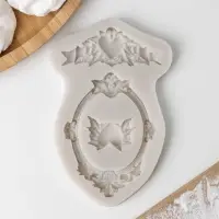 Молд &laquo;Сердца, рамка, лепнина&raquo;, силикон, 12,5&times;8,2&times;1,1 см, цвет МИКС