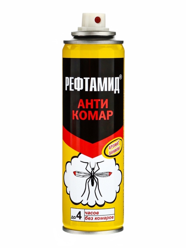 Аэрозоль репеллентный "Рефтамид", Антикомар, с ароматом цитруса/ванили, 145 мл