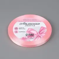 Лента атласная, 6 мм &times; 23&plusmn;1 м, розовая №04