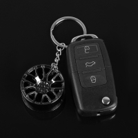 Брелок для ключей автомобиля Cartage, диск, металл, темный хром