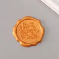 Сургучный оттиск &laquo;Удачи&raquo;, декоративный элемент для приглашений, конвертов и сертификатов, золото, d=3.2 см