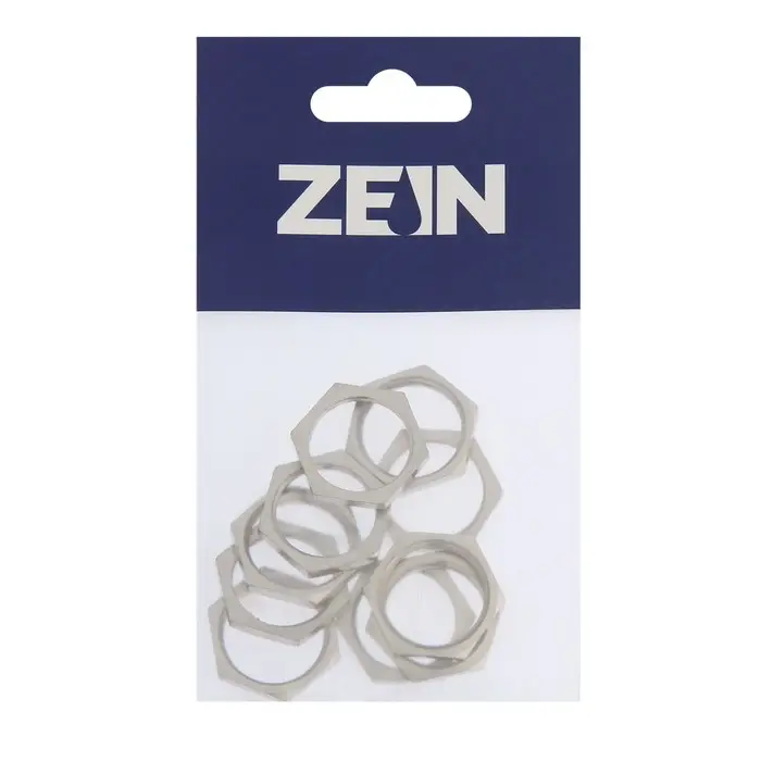 Контргайка ZEIN, 1/2", внутренняя резьба, никелированная латунь