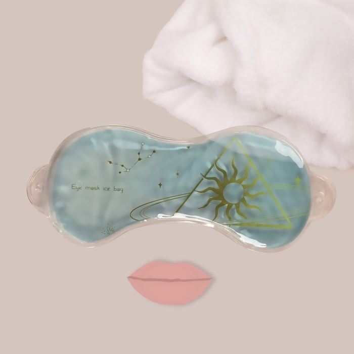 Гелевая маска для области вокруг глаз &laquo;День&raquo;, 18,5 &times; 7,5 &times; 0,4 см, цвет голубой