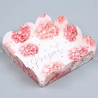 Коробка для печенья, кондитерская упаковка с пластиковой крышкой, Present, 10.5 х 10.5 х 3 см