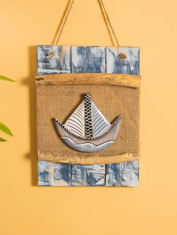 Панно плетеное "Кораблик", 24х4х55 см