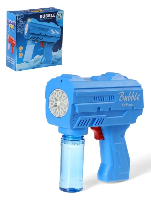 Генератор мыльных пузырей &laquo;Пистолет&raquo;, световые эффекты, работает от батареек, синий