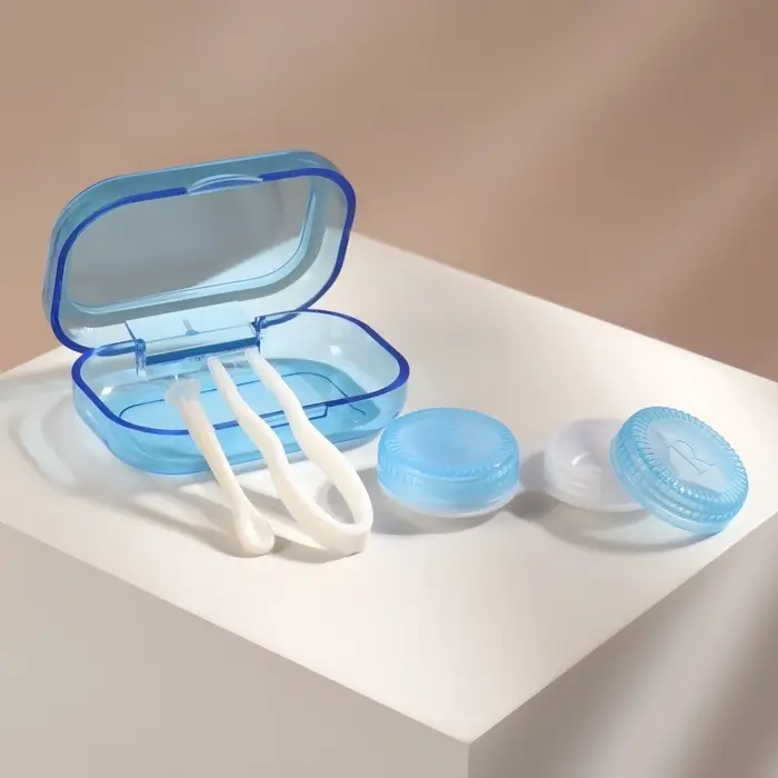 Набор для контактных линз, в футляре, 3 предмета, цвет МИКС