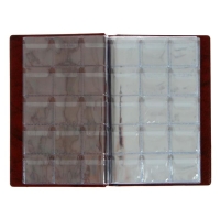 Альбом для монет 125 х 185 мм Calligrata, на 150 монет, ячейка 35 х 35 мм, 10 листов, обложка искусственная кожа, коричневый