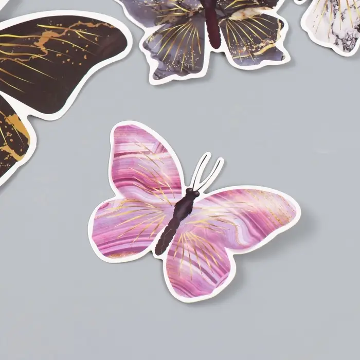 Набор магнитов на холодильник &laquo;Мрамор с золотом&raquo;, 12 шт., картон, h=4-10 см