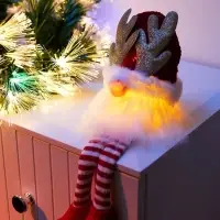 Фигура текстиль &laquo;Гном красная шапочка&raquo; 33 см, 1 LED, от батареек AG13&times;3, свечение тёплое белое